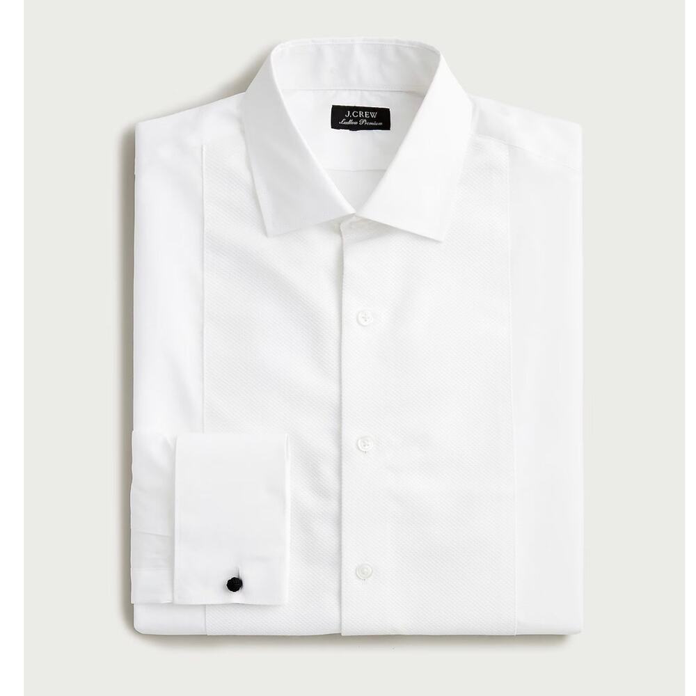 J. Crew Men's Ludlow Premium Fine Cotton Tuxedo Shirt Ivory Men's Size M NWT